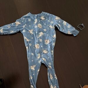 Old Navy Blue Snowflake Polar Bear Footie